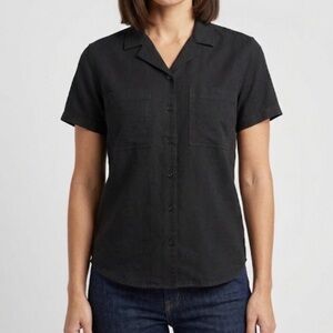 MEMBER’S MARK Tencel Camp Relax Fit Shirt Women's L Black